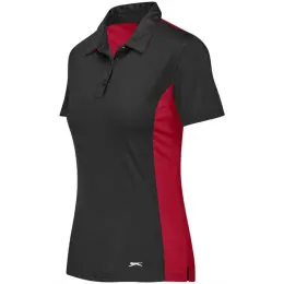 Ladies Glendower Golf Shirt Black-Red Side